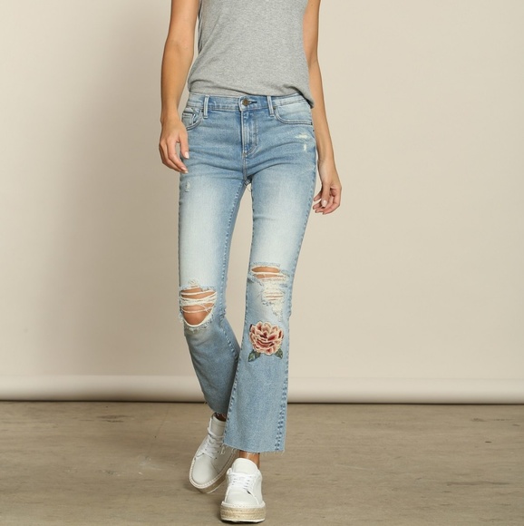 Driftwood Denim - NWT Driftwood Roxy Embroidered Boot Crop Jeans 26